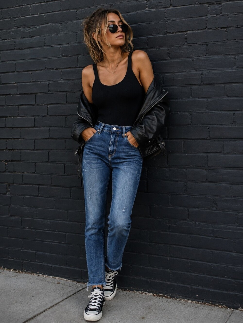 Liu Jo Mid Blue Ankle Crop Jeans with Raw Hem